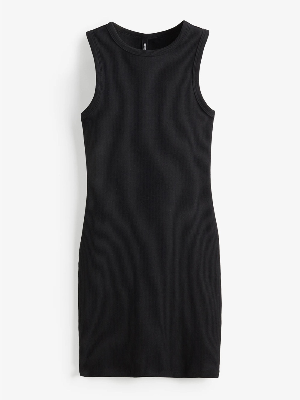 Zara Sleeveless Ribbed Black Dress